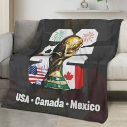 USA 2026 World Cup Fleece Blanket Personalized Soft Plush Soccer Fan Gift WC26FBUS47