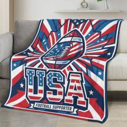 USA 2026 World Cup Fleece Blanket Personalized Soft Plush Soccer Fan Gift WC26FBUS48