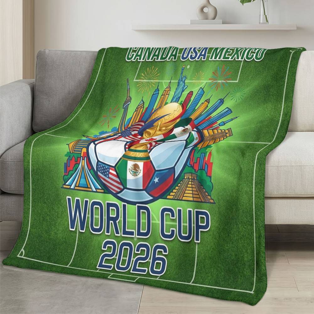 USA 2026 World Cup Fleece Blanket Personalized Soft Plush Soccer Fan Gift WC26FBUS5