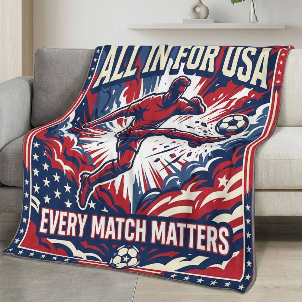 USA 2026 World Cup Fleece Blanket Personalized Soft Plush Soccer Fan Gift WC26FBUS57