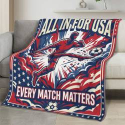 USA 2026 World Cup Fleece Blanket Personalized Soft Plush Soccer Fan Gift WC26FBUS57