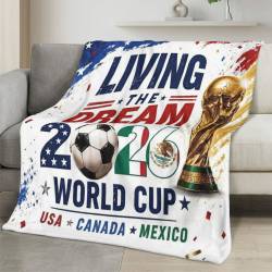 USA 2026 World Cup Fleece Blanket Personalized Soft Plush Soccer Fan Gift WC26FBUS58