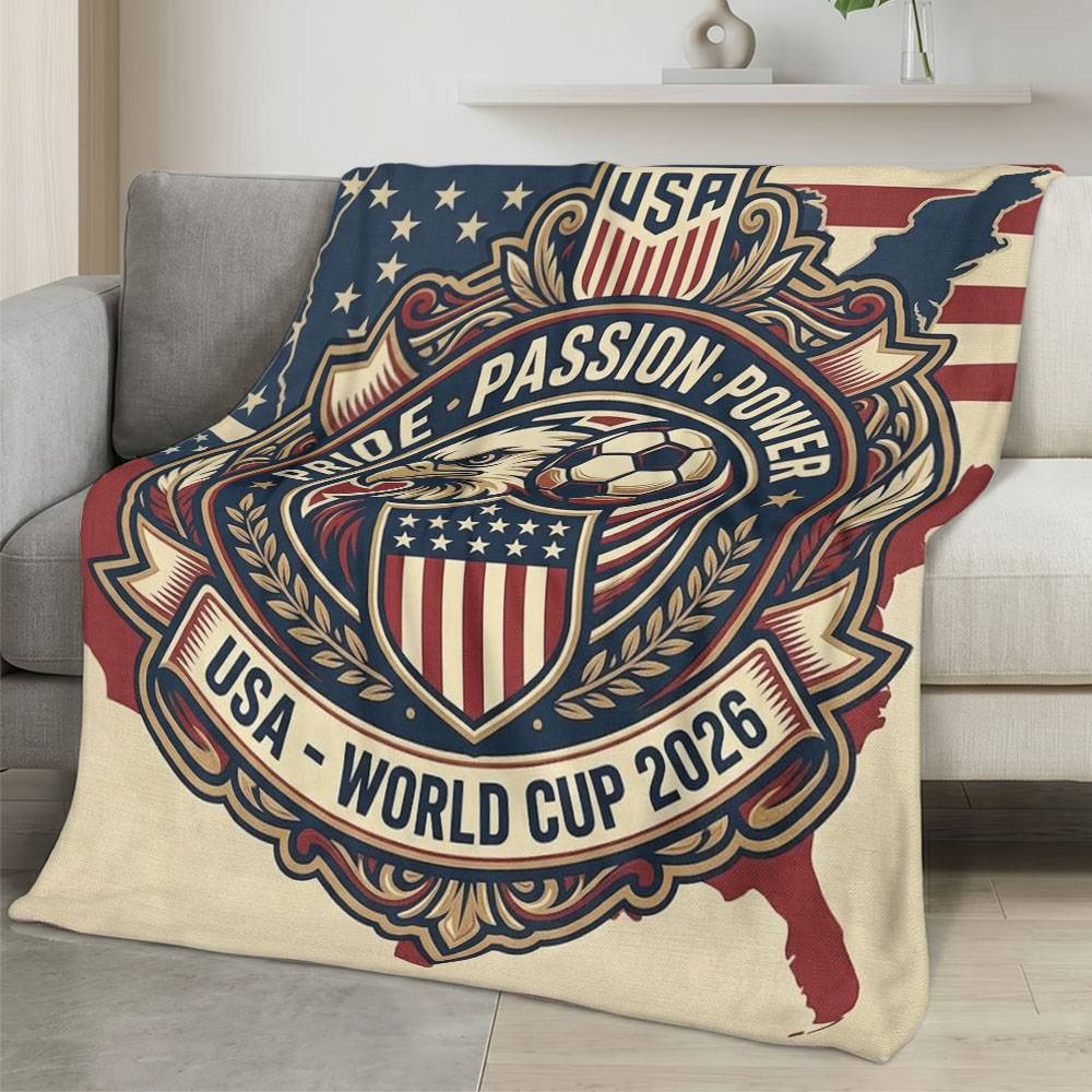 USA 2026 World Cup Fleece Blanket Personalized Soft Plush Soccer Fan Gift WC26FBUS6