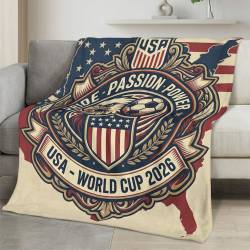 USA 2026 World Cup Fleece Blanket Personalized Soft Plush Soccer Fan Gift WC26FBUS6