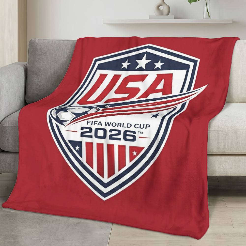 USA 2026 World Cup Fleece Blanket Personalized Soft Plush Soccer Fan Gift WC26FBUS8