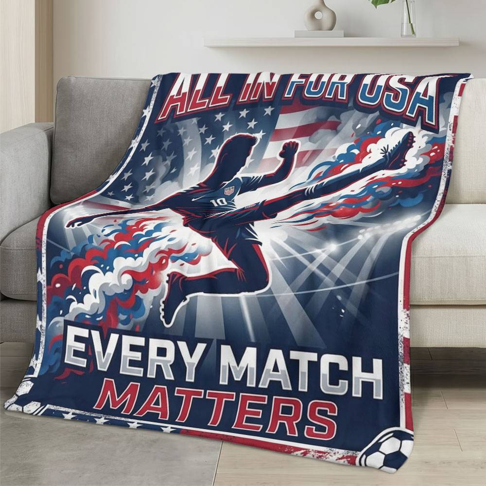 USA 2026 World Cup Fleece Blanket Personalized Soft Plush Soccer Fan Gift WC26FBUS9