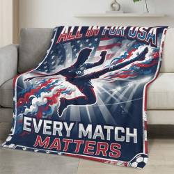 USA 2026 World Cup Fleece Blanket Personalized Soft Plush Soccer Fan Gift WC26FBUS9