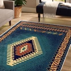 Vintage Southwestern Eye Aztec Area Rug Pattern LUX69
