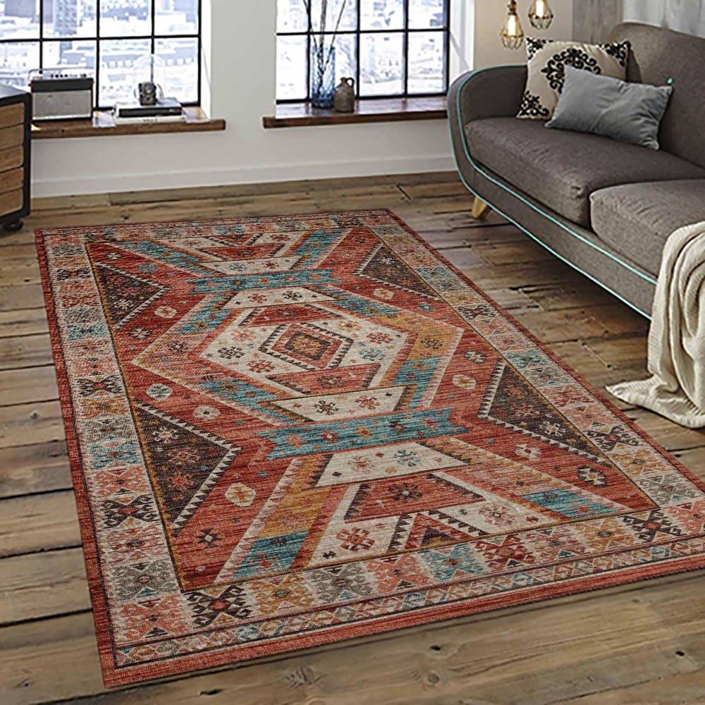 Aztec Southwestern Geometric Shape Pattern Carpet Area Rug Best Gift For Home Decor Event Gift ASG102