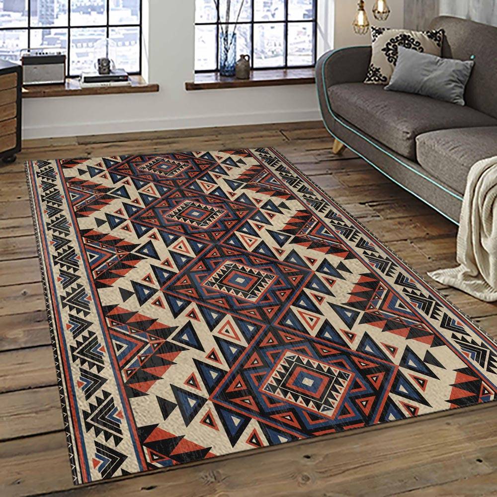 Aztec Southwestern Geometric Shape Pattern Carpet Area Rug Best Gift For Home Decor Event Gift ASG108