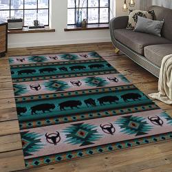 Aztec Southwestern Geometric Shape Pattern Carpet Area Rug Best Gift For Home Decor Event Gift ASG112