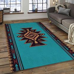 Aztec Southwestern Geometric Shape Pattern Carpet Area Rug Best Gift For Home Decor Event Gift ASG116