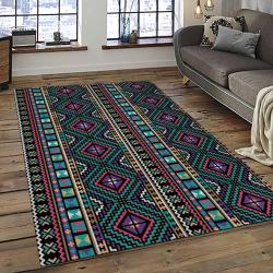 Aztec Southwestern Geometric Shape Pattern Carpet Area Rug Best Gift For Home Decor Event Gift ASG19