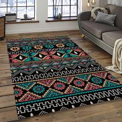 Aztec Southwestern Geometric Shape Pattern Carpet Area Rug Best Gift For Home Decor Event Gift ASG25