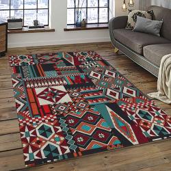Aztec Southwestern Geometric Shape Pattern Carpet Area Rug Best Gift For Home Decor Event Gift ASG29