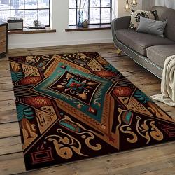 Aztec Southwestern Geometric Shape Pattern Carpet Area Rug Best Gift For Home Decor Event Gift ASG33