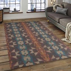 Aztec Southwestern Geometric Shape Pattern Carpet Area Rug Best Gift For Home Decor Event Gift ASG47