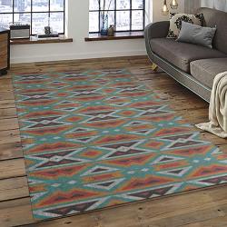 Aztec Southwestern Geometric Shape Pattern Carpet Area Rug Best Gift For Home Decor Event Gift ASG48