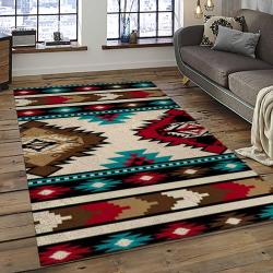 Aztec Southwestern Geometric Shape Pattern Carpet Area Rug Best Gift For Home Decor Event Gift ASG63