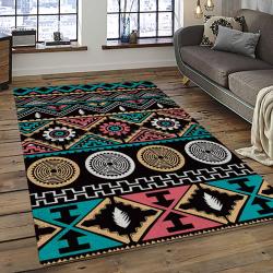 Aztec Southwestern Geometric Shape Pattern Carpet Area Rug Best Gift For Home Decor Event Gift ASG68