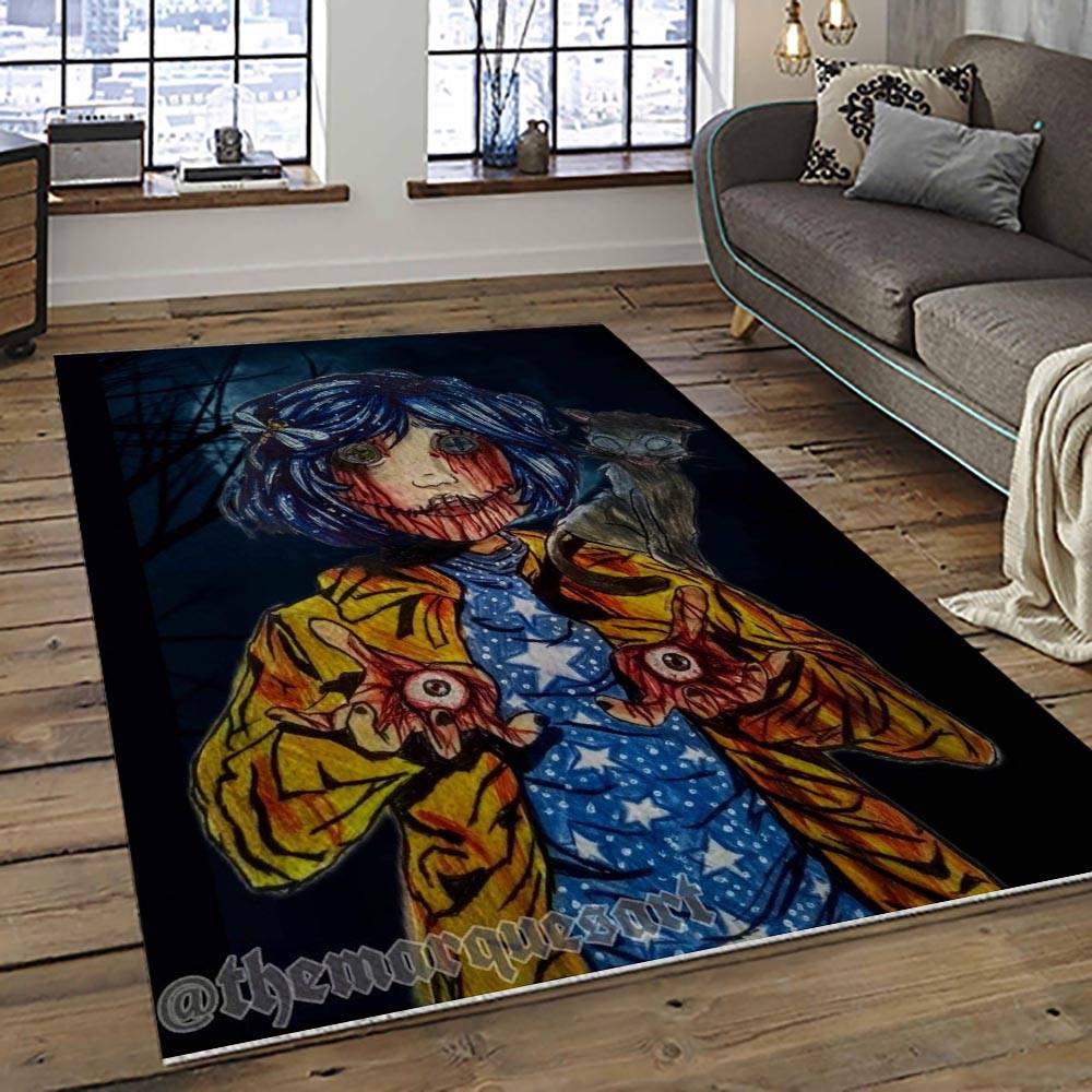 Coraline Fantastic Film Movie Carpet Area Rug Home Decor Halloween Gift Best Present For Friends CR28