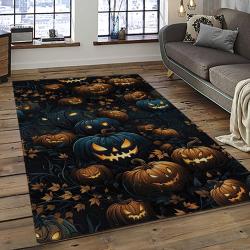 Halloween Style Pumpkin Autumn Retangle Carpet Area Rug Home Decor Halloween Gift HAL42