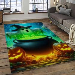 Halloween Style Pumpkin Autumn Retangle Carpet Area Rug Home Decor Halloween Gift HAL52
