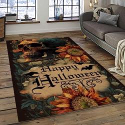 Halloween Style Pumpkin Autumn Retangle Carpet Area Rug Home Decor Halloween Gift HAL53