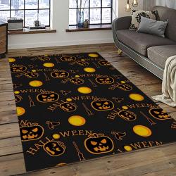 Halloween Style Pumpkin Autumn Retangle Carpet Area Rug Home Decor Halloween Gift HAL62