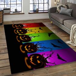 Halloween Style Pumpkin Autumn Retangle Carpet Area Rug Home Decor Halloween Gift HAL63
