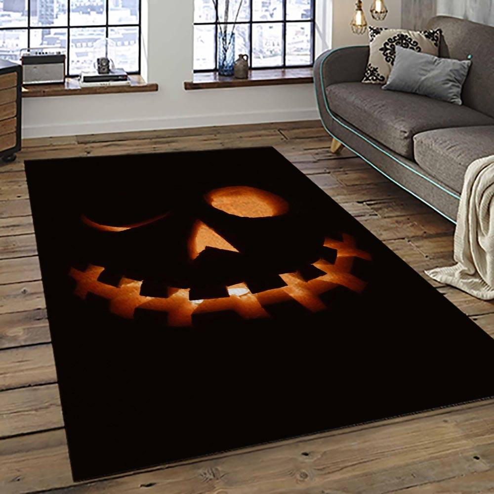 Halloween Style Pumpkin Autumn Retangle Carpet Area Rug Home Decor Halloween Gift HAL68