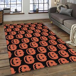 Halloween Style Pumpkin Autumn Retangle Carpet Area Rug Home Decor Halloween Gift HAL74