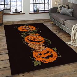 Halloween Style Pumpkin Autumn Retangle Carpet Area Rug Home Decor Halloween Gift HAL76