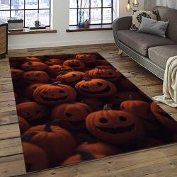 Halloween Style Pumpkin Autumn Retangle Carpet Area Rug Home Decor Halloween Gift HAL84