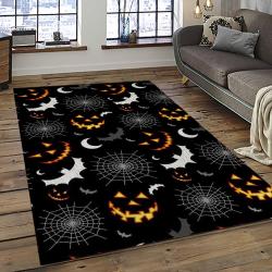 Halloween Style Pumpkin Autumn Retangle Carpet Area Rug Home Decor Halloween Gift HAL9