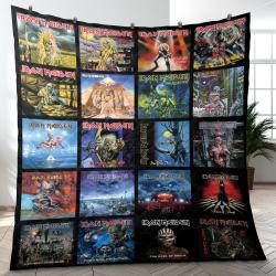 Iron Maiden Heavy Mental Music Band Quilt Blanket Fleece Blanket Amazing Gift For Fans Room Decor IM1