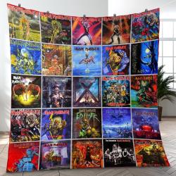 Iron Maiden Heavy Mental Music Band Quilt Blanket Fleece Blanket Amazing Gift For Fans Room Decor IM2
