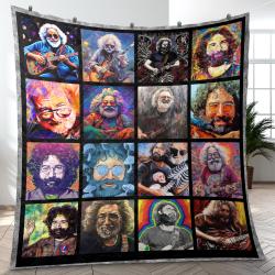 Jerry Garcia Greatful Dead Musician Quilt Blanket Fleece Blanket Amazing Gift For Fans Room Decor JG4