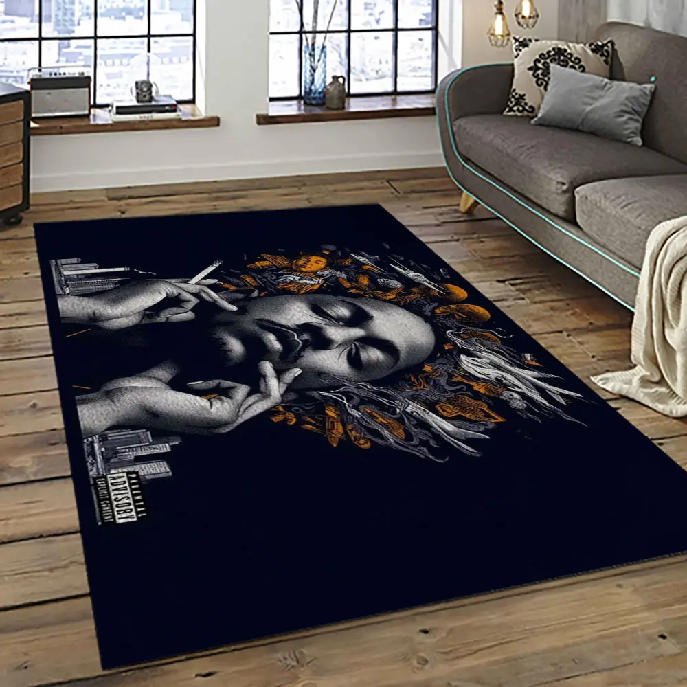 Kendrick Lamar Rapper Hiphop Music Retangle Carpet Area Rug Home Decor Best Gift For Fan And Friends KL11