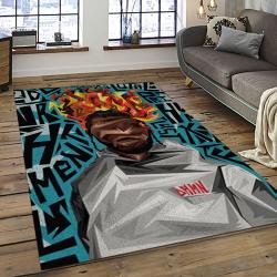 Kendrick Lamar Rapper Hiphop Music Retangle Carpet Area Rug Home Decor Best Gift For Fan And Friends KL12