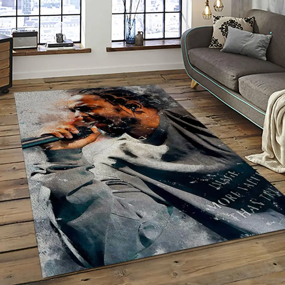Kendrick Lamar Rapper Hiphop Music Retangle Carpet Area Rug Home Decor Best Gift For Fan And Friends KL5