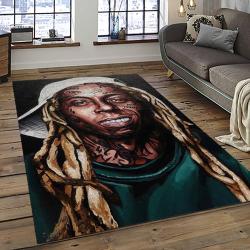 Lil Wayne Rapper Hiphop Music Rap Carpet Area Rug Home Decor Gift For Fans Gift For Friends LIL1