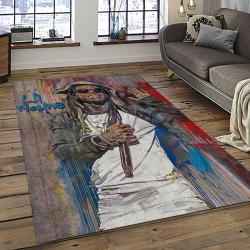 Lil Wayne Rapper Hiphop Music Rap Carpet Area Rug Home Decor Gift For Fans Gift For Friends LIL14