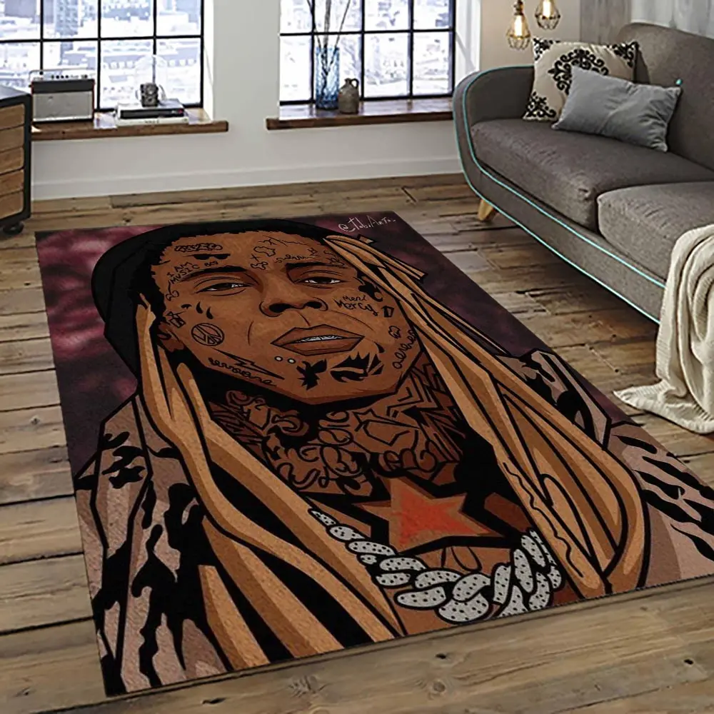 Lil Wayne Rapper Hiphop Music Rap Carpet Area Rug Home Decor Gift For Fans Gift For Friends LIL18