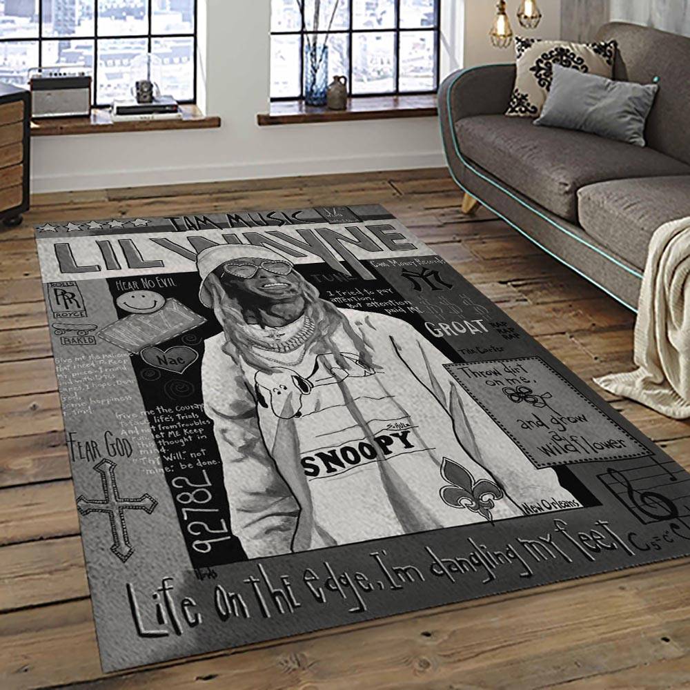 Lil Wayne Rapper Hiphop Music Rap Carpet Area Rug Home Decor Gift For Fans Gift For Friends LIL2