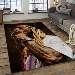 Lil Wayne Rapper Hiphop Music Rap Carpet Area Rug Home Decor Gift For Fans Gift For Friends LIL34
