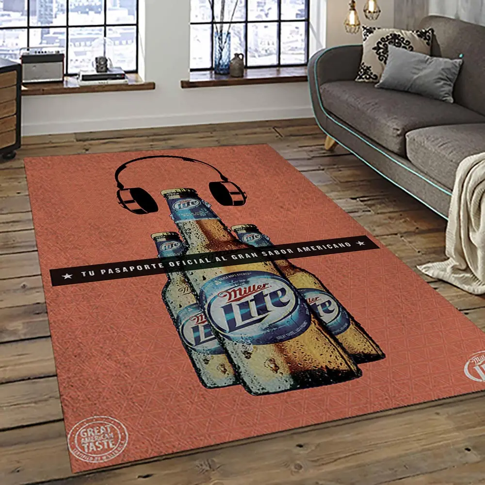 Miller Lite American Style Beer Retangle Carpet Area Rug Home Decor Gift Best Present For Friends ML3