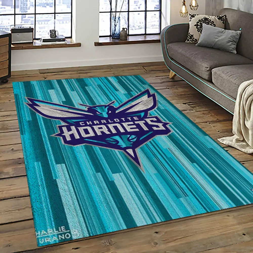 NBA Charlotte Hornets Basketball Team Logo Sport Carpet Area Rug Home Decor Best Gift For Friends CH57