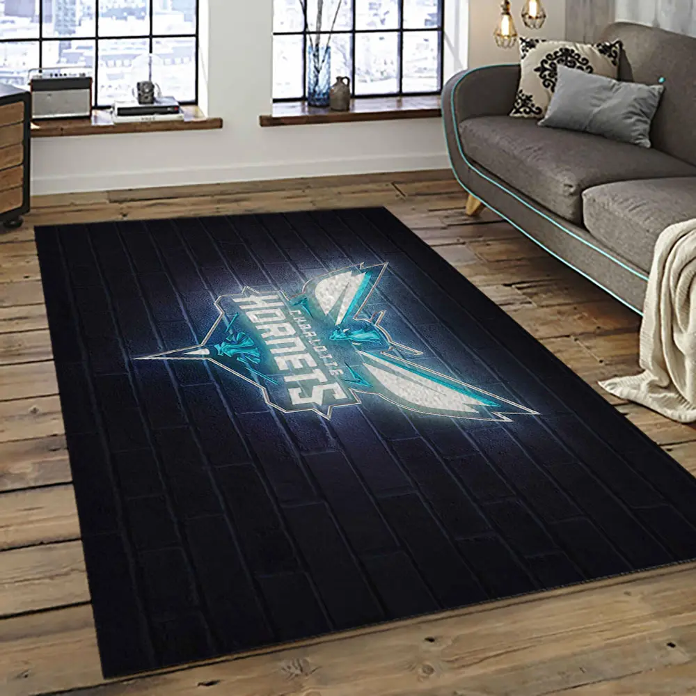 NBA Charlotte Hornets Basketball Team Logo Sport Carpet Area Rug Home Decor Best Gift For Friends CH58