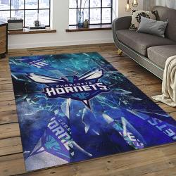NBA Charlotte Hornets Basketball Team Logo Sport Carpet Area Rug Home Decor Best Gift For Friends CH65